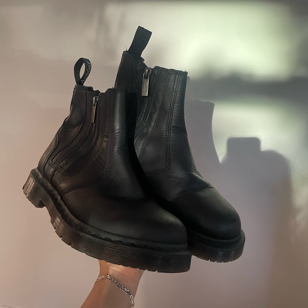 Dr. Martens Fur-Lined Chelsea Boots with Side Zip